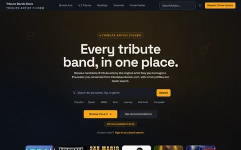 Tribute Bands Rock agency directory homepage
