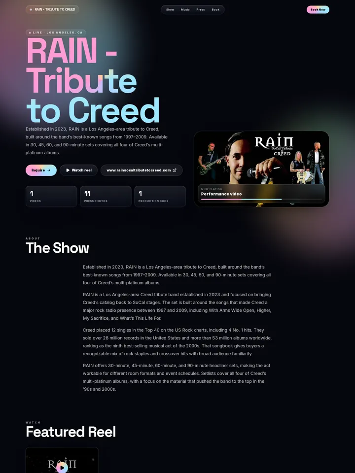 Liquid Chrome EPK design preview