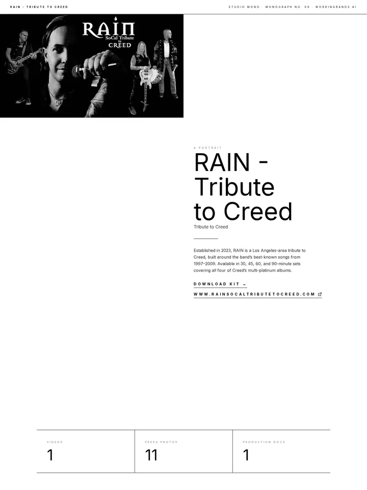 Studio Mono EPK design preview